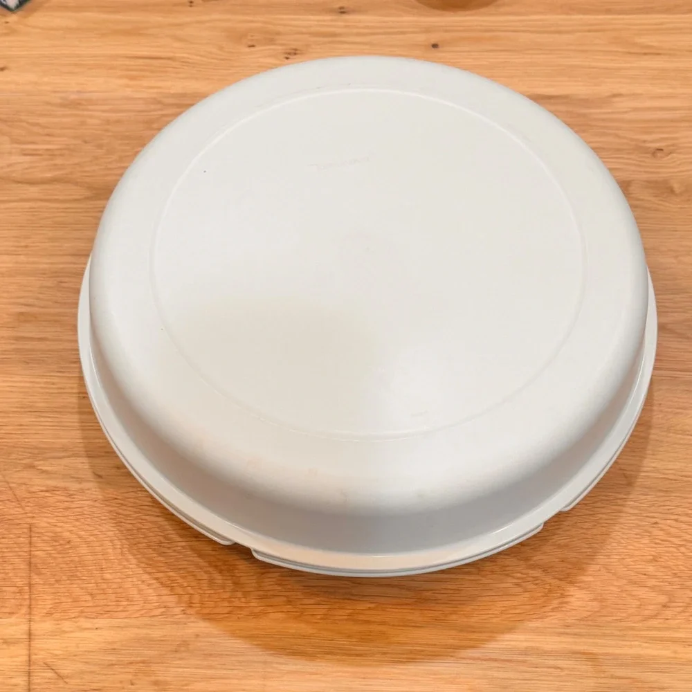Tupperware Jeannie Magic Divided Serving Tray‎ with Lid Cream White 1665-3 USA